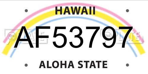 AF53797 Hawaii License Plate