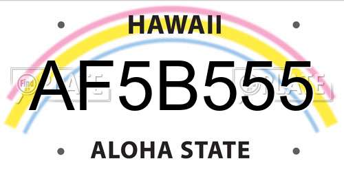 AF5B555 Hawaii License Plate