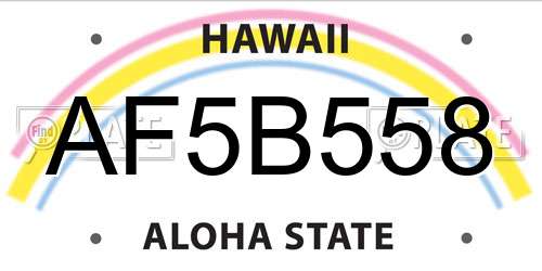 AF5B558 Hawaii License Plate
