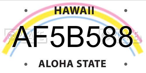 AF5B588 Hawaii License Plate