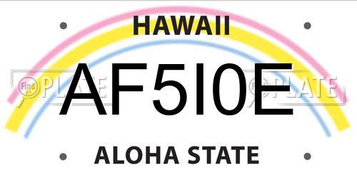 AF5I0E Hawaii License Plate
