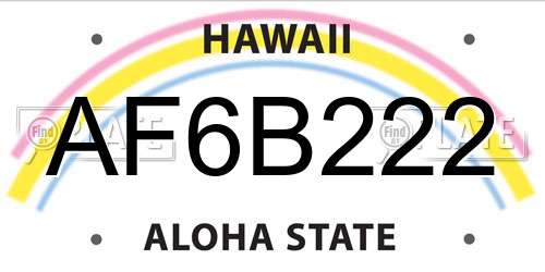 AF6B222 Hawaii License Plate