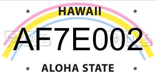 AF7E002 Hawaii License Plate