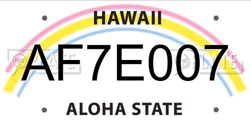 AF7E007 Hawaii License Plate