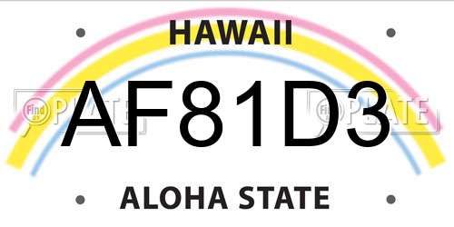 AF81D3 Hawaii License Plate