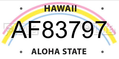 AF83797 Hawaii License Plate