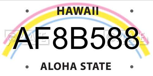 AF8B588 Hawaii License Plate