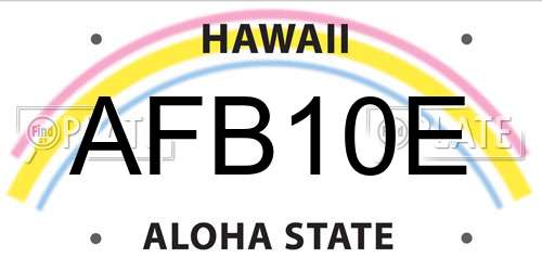 AFB10E Hawaii License Plate