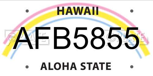AFB5855 Hawaii License Plate