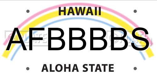 AFBBBBS Hawaii License Plate