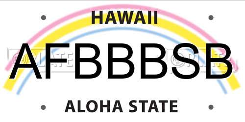 AFBBBSB Hawaii License Plate