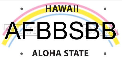AFBBSBB Hawaii License Plate