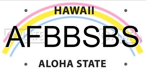 AFBBSBS Hawaii License Plate