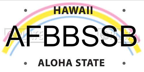 AFBBSSB Hawaii License Plate