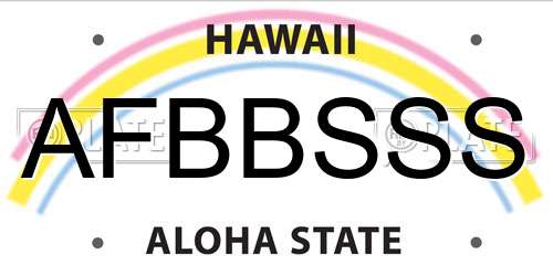 AFBBSSS Hawaii License Plate