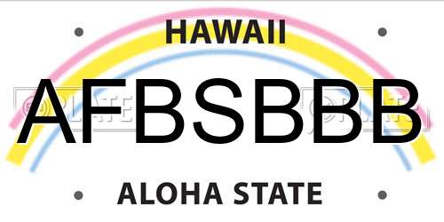 AFBSBBB Hawaii License Plate