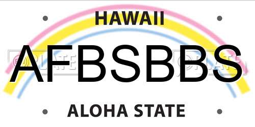 AFBSBBS Hawaii License Plate