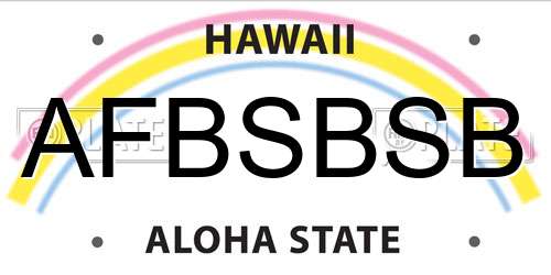 AFBSBSB Hawaii License Plate