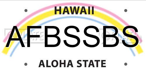 AFBSSBS Hawaii License Plate