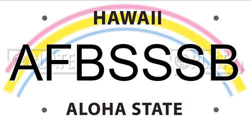 AFBSSSB Hawaii License Plate