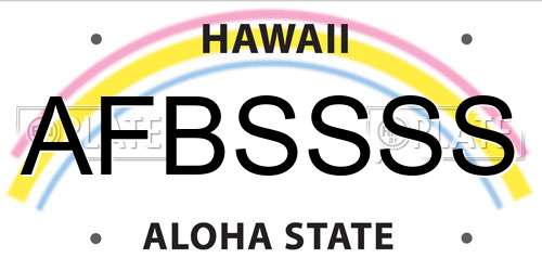 AFBSSSS Hawaii License Plate