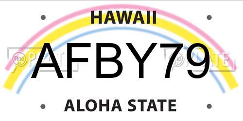 AFBY79 Hawaii License Plate
