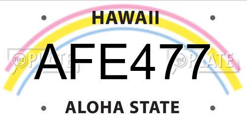 AFE477 Hawaii License Plate