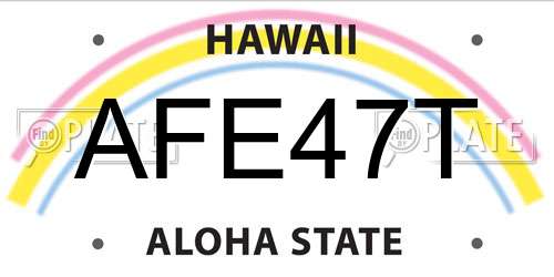 AFE47T Hawaii License Plate