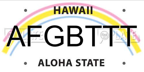 AFGBTTT Hawaii License Plate