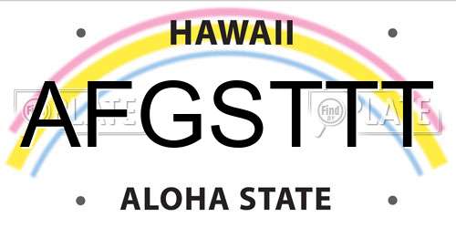 AFGSTTT Hawaii License Plate