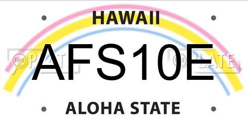AFS10E Hawaii License Plate