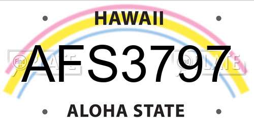 AFS3797 Hawaii License Plate