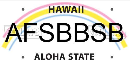 AFSBBSB Hawaii License Plate