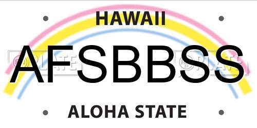 AFSBBSS Hawaii License Plate