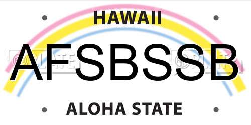 AFSBSSB Hawaii License Plate