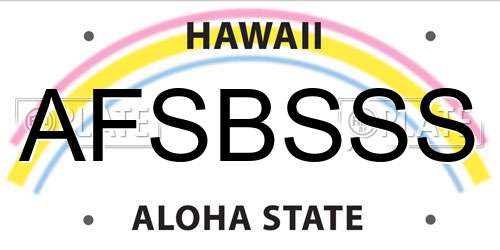 AFSBSSS Hawaii License Plate