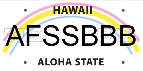 AFSSBBB Hawaii License Plate