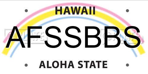 AFSSBBS Hawaii License Plate