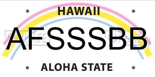 AFSSSBB Hawaii License Plate