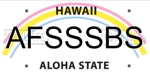 AFSSSBS Hawaii License Plate