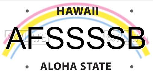 AFSSSSB Hawaii License Plate