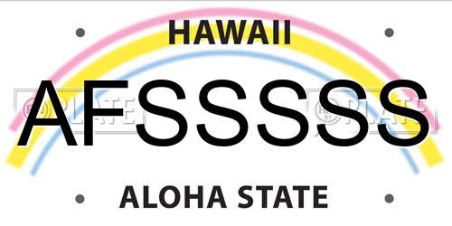 AFSSSSS Hawaii License Plate