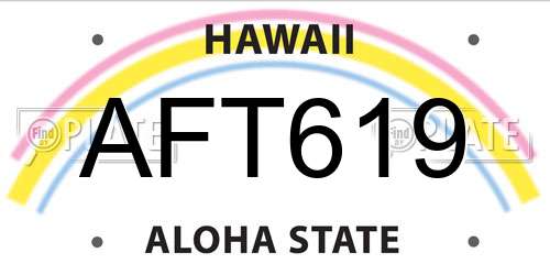 AFT619 Hawaii License Plate