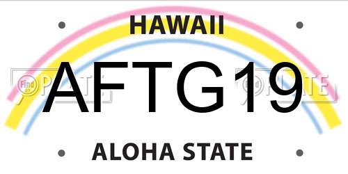 AFTG19 Hawaii License Plate