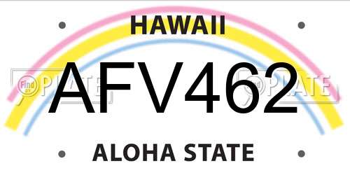 AFV462 Hawaii License Plate