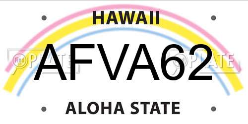 AFVA62 Hawaii License Plate