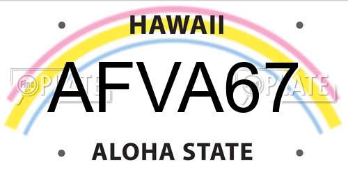 AFVA67 Hawaii License Plate