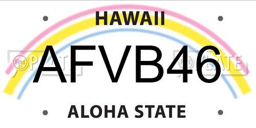 AFVB46 Hawaii License Plate