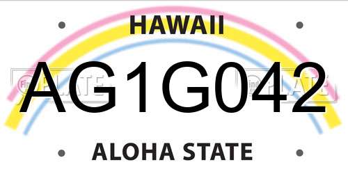 AG1G042 Hawaii License Plate