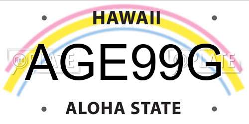 AGE99G Hawaii License Plate